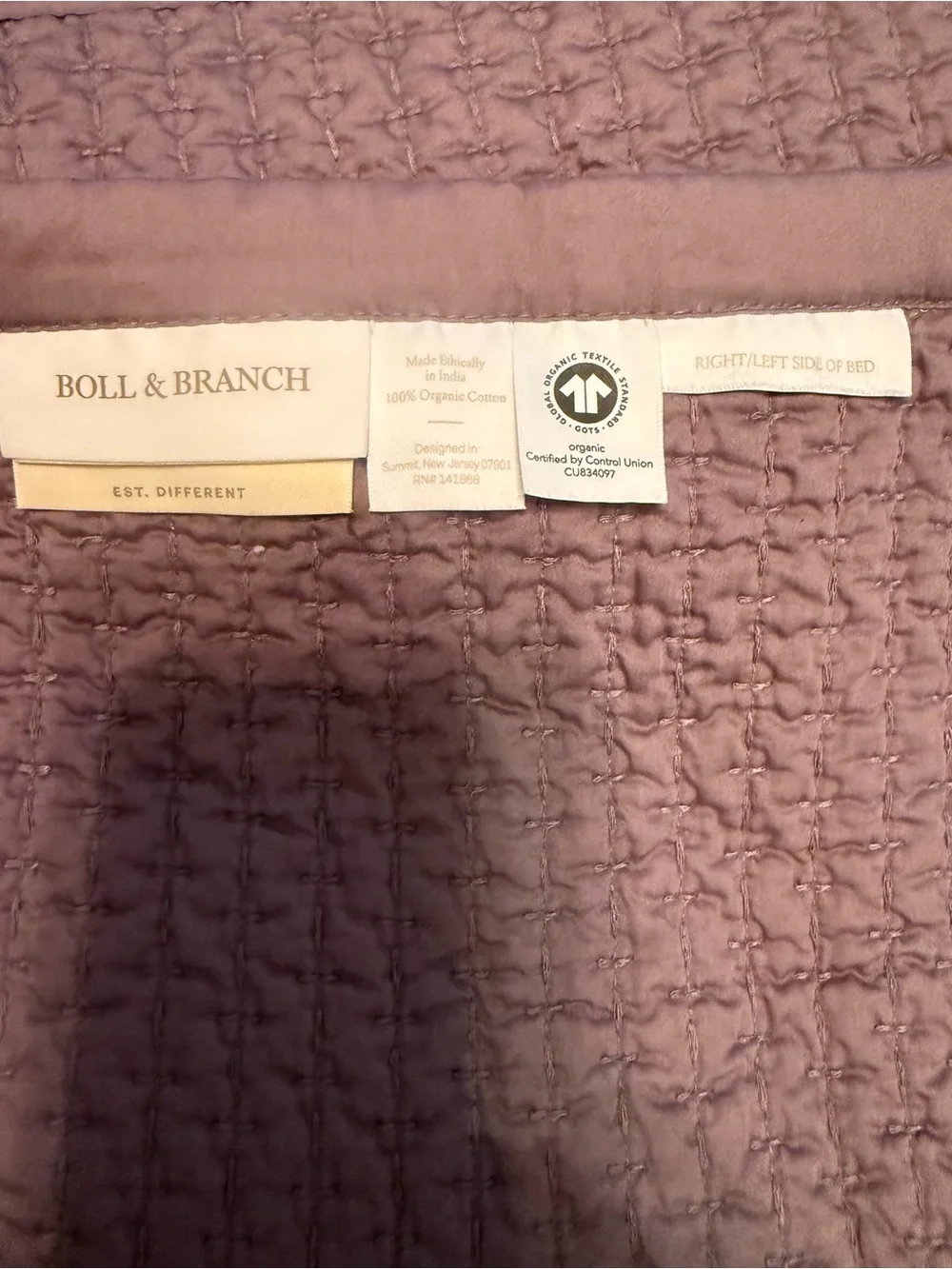 Boll & Branch Signature Textured Organic Cotton Quilt Plum King